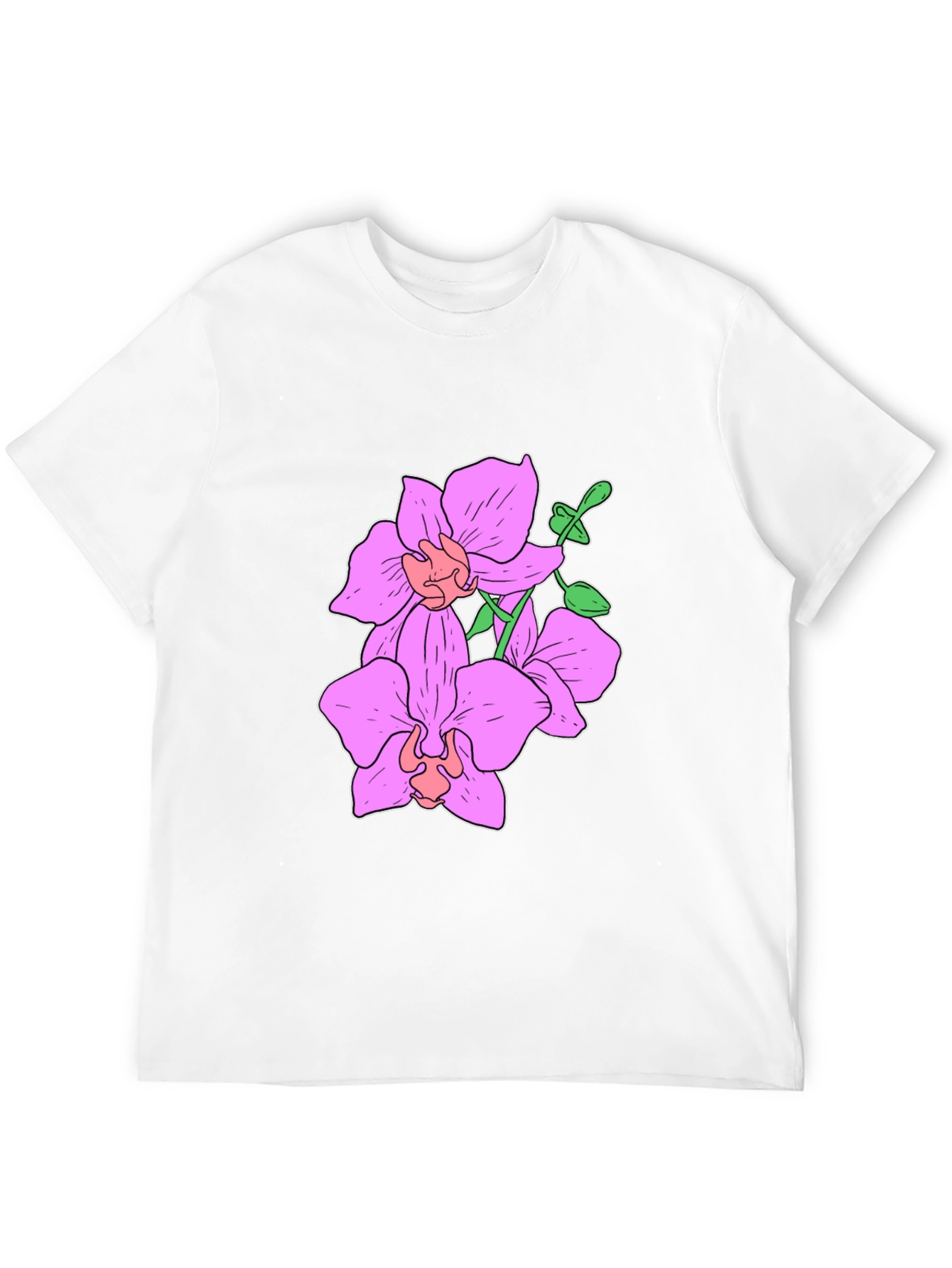 Floral Orchid Graphic Tee - Black