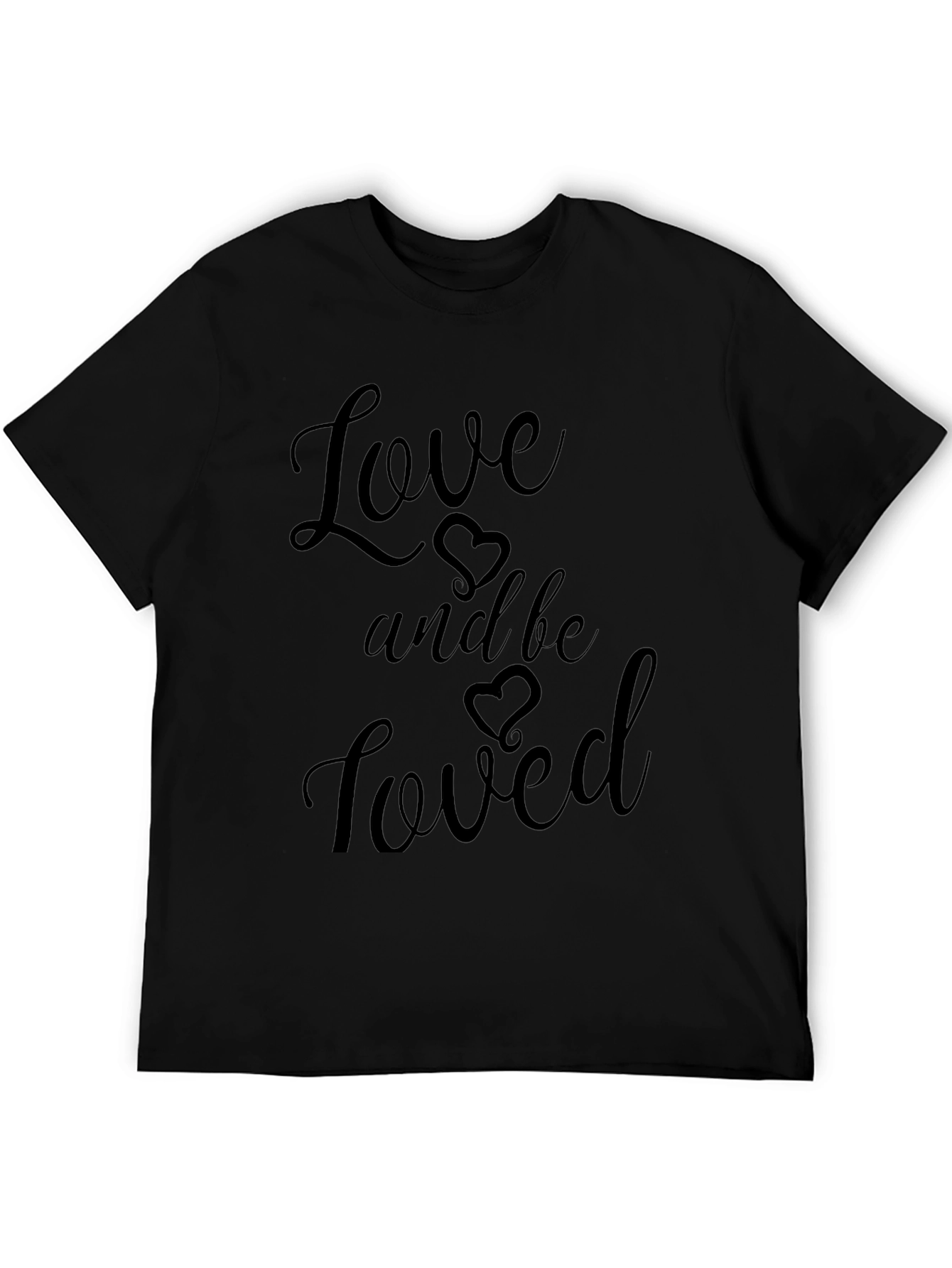 Love and Be Loved Black Graphic Tee Shirt