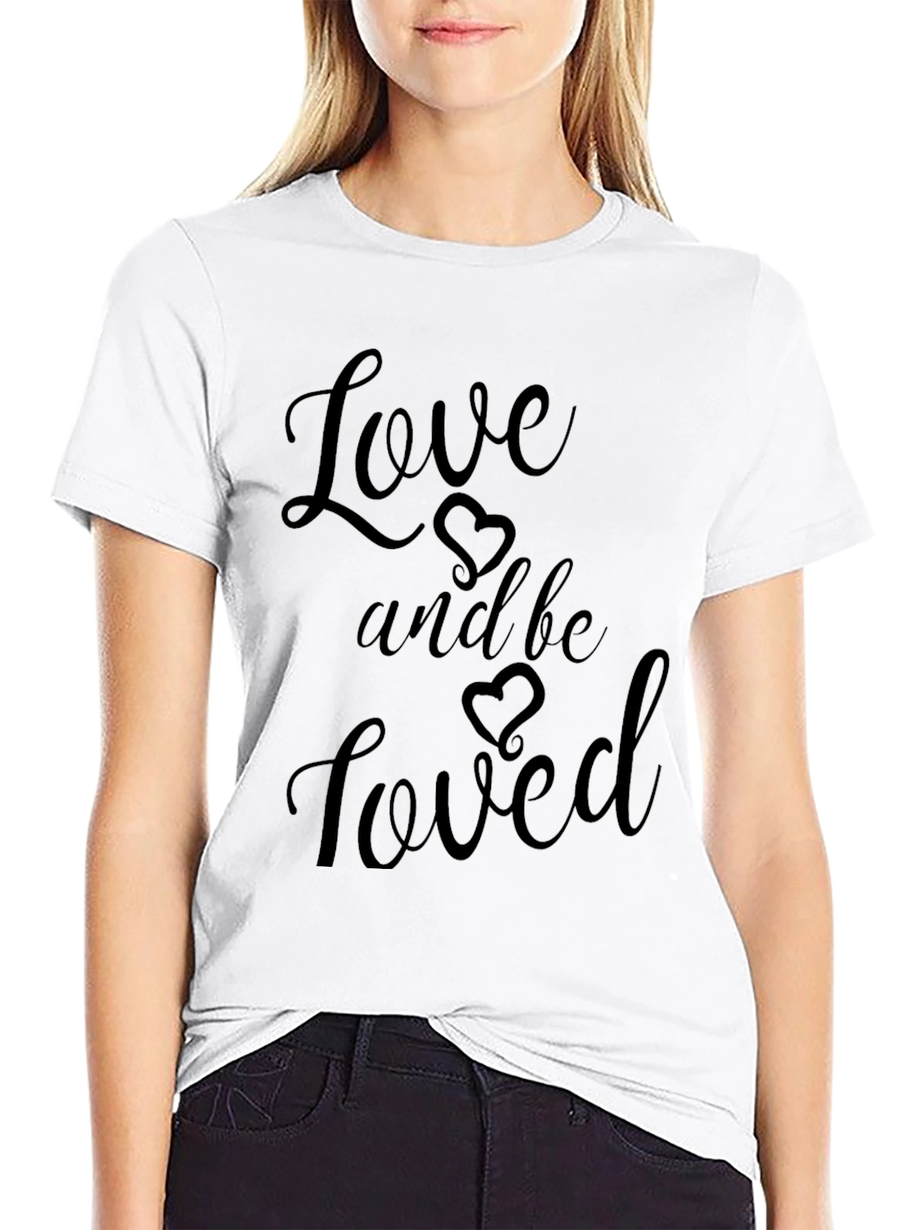 Love and Be Loved Black Graphic Tee Shirt