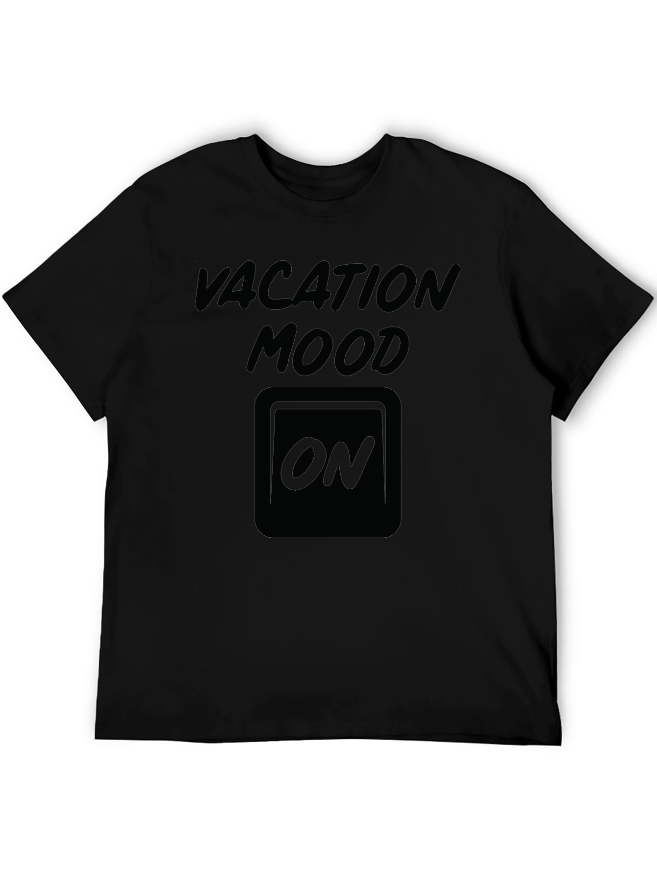 Vacation Mood On T-Shirt - Stylish Black Tee