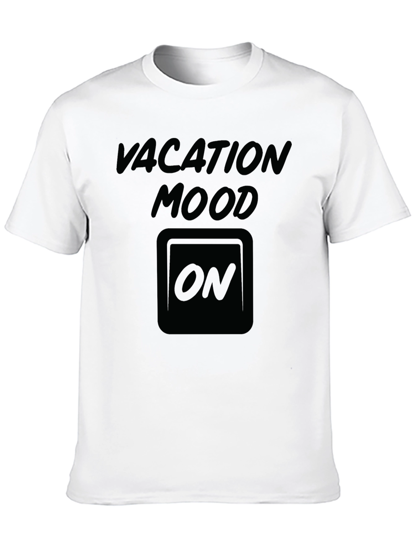 Vacation Mood On T-Shirt - Stylish Black Tee