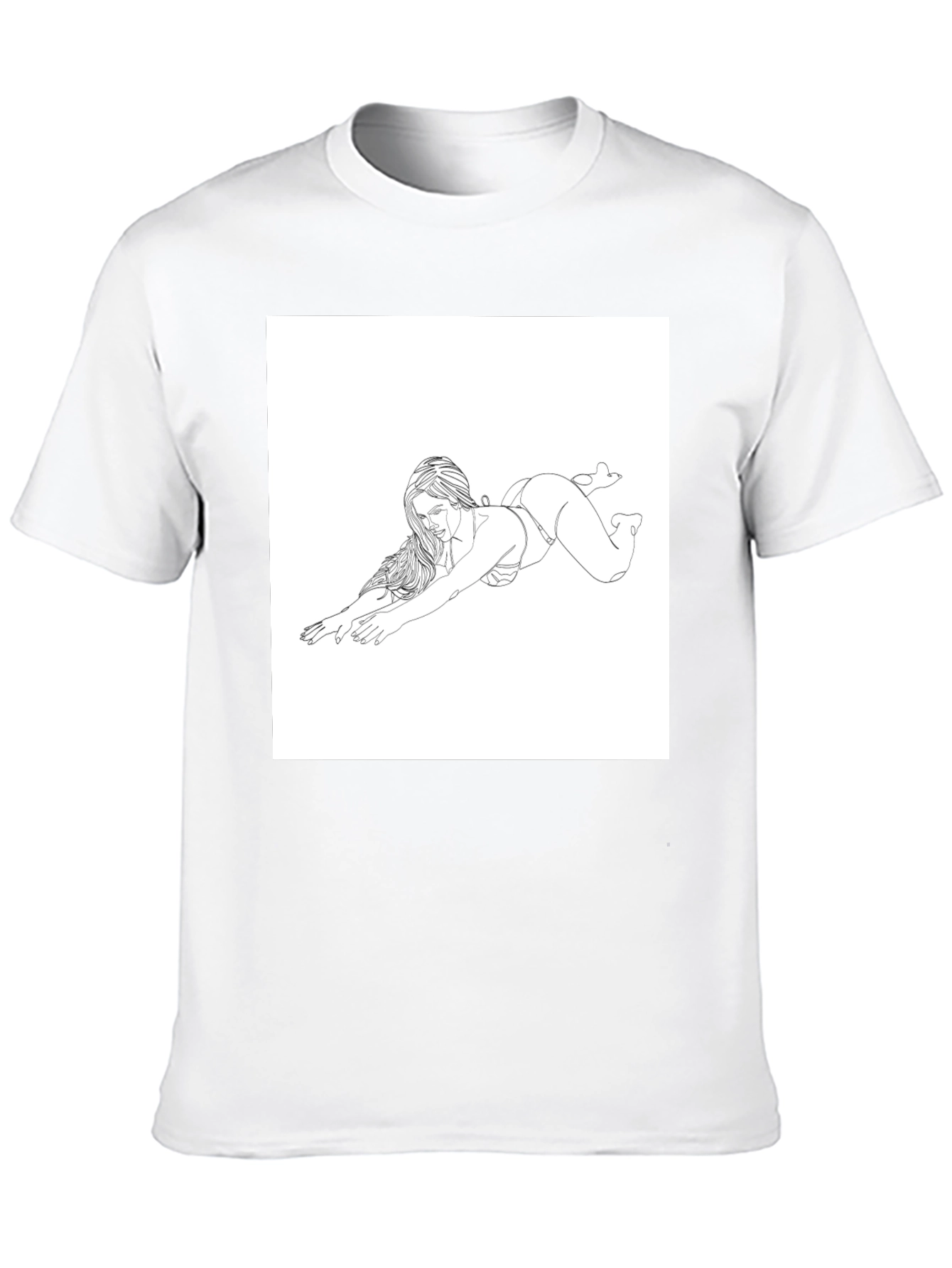 Line Art Womans Tee - Sleek Black