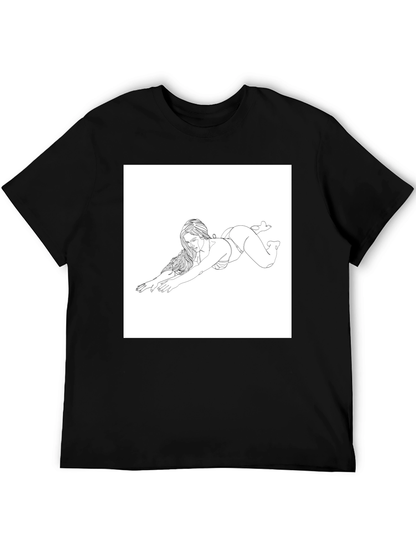 Line Art Womans Tee - Sleek Black