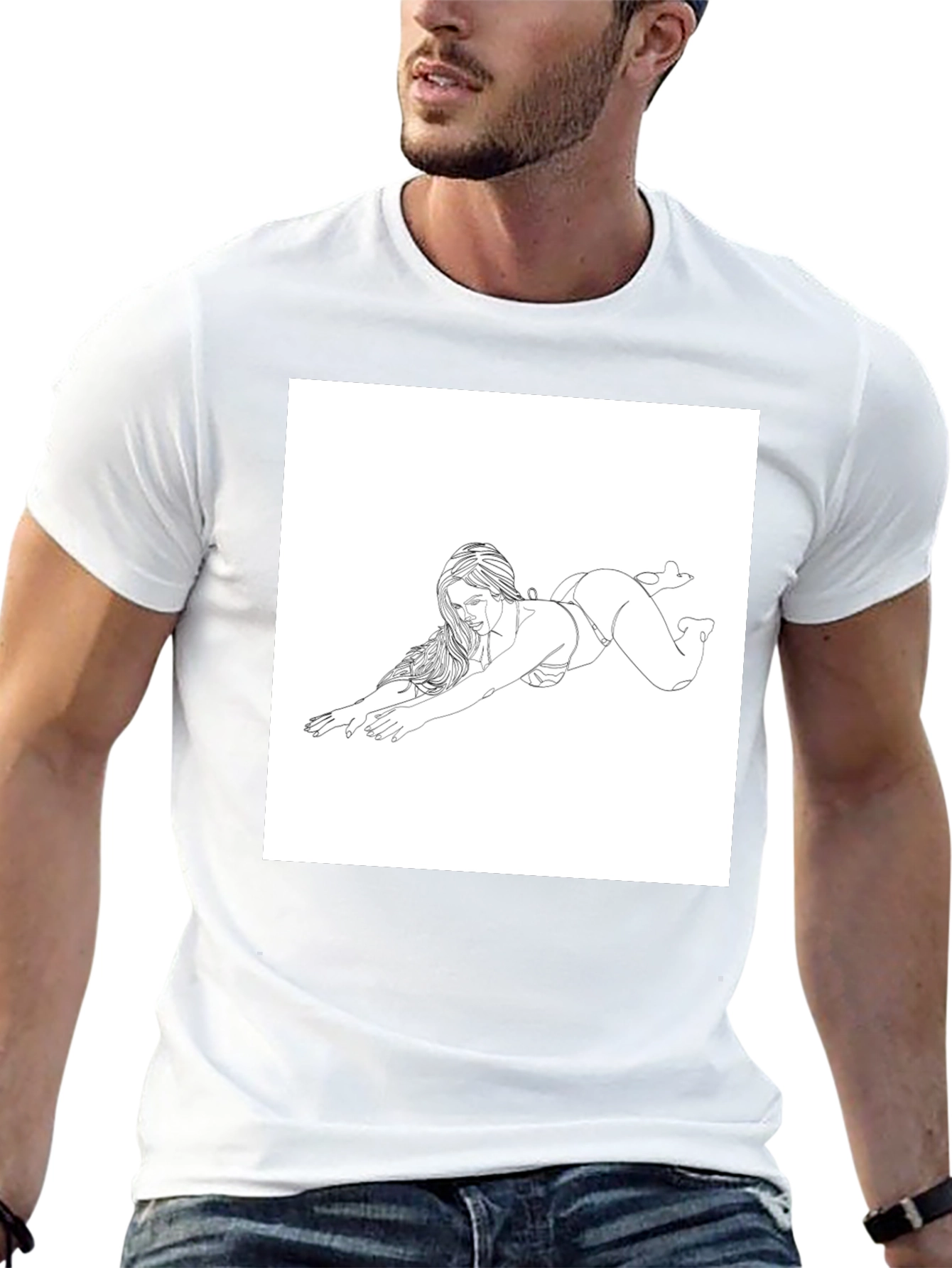Line Art Womans Tee - Sleek Black