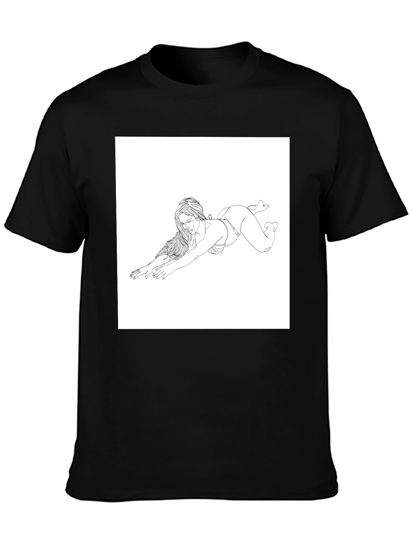 Line Art Womans Tee - Sleek Black