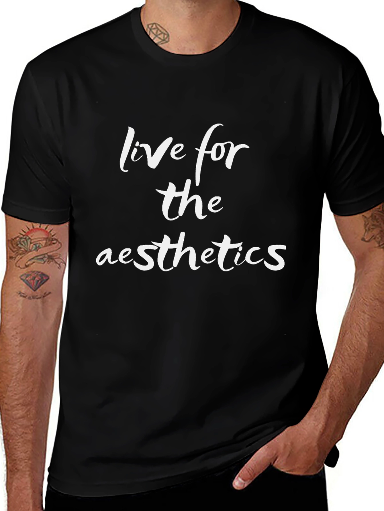 Live for the Aesthetics Black Graphic Tee