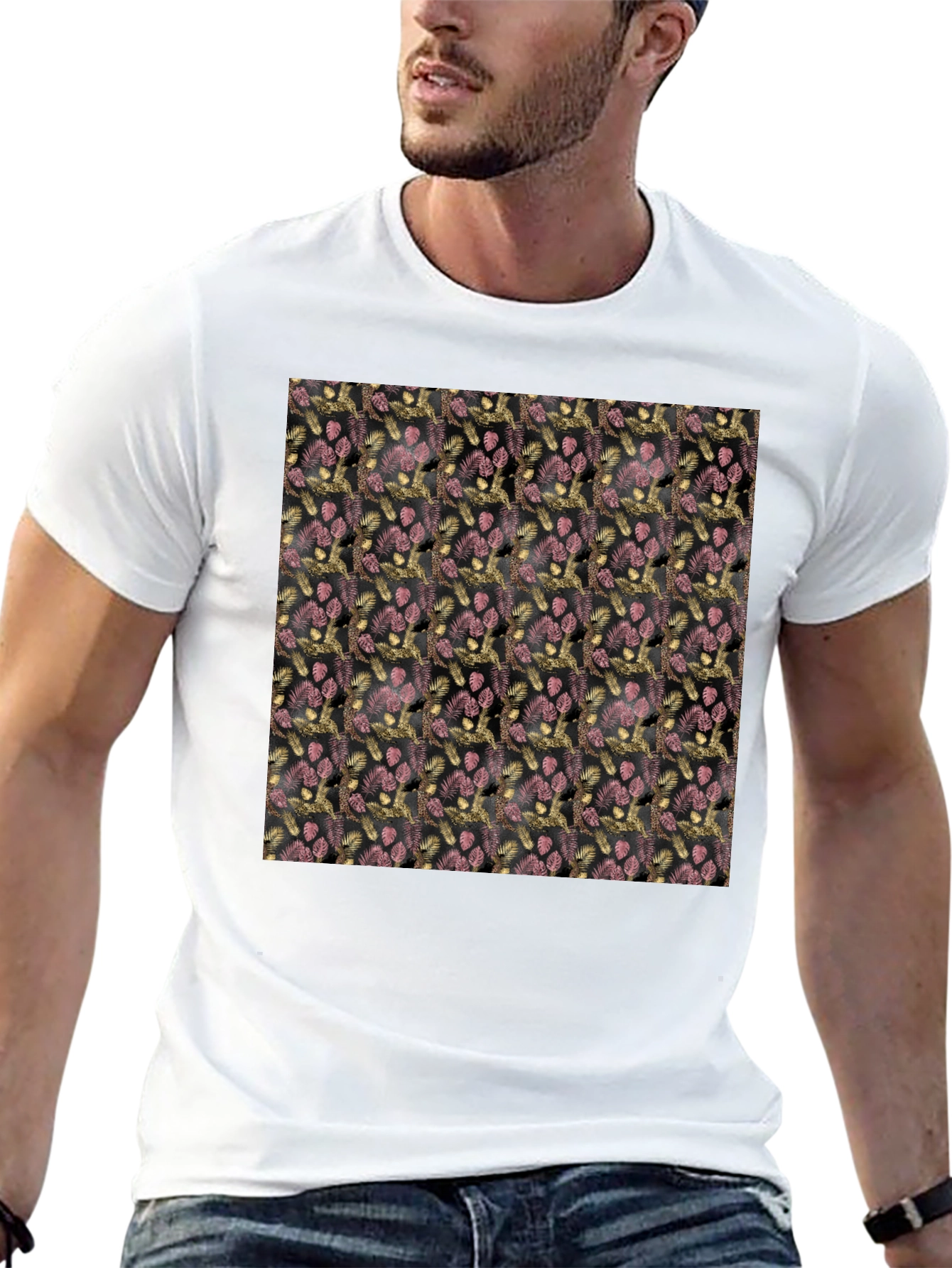 Patterned Black T-Shirt