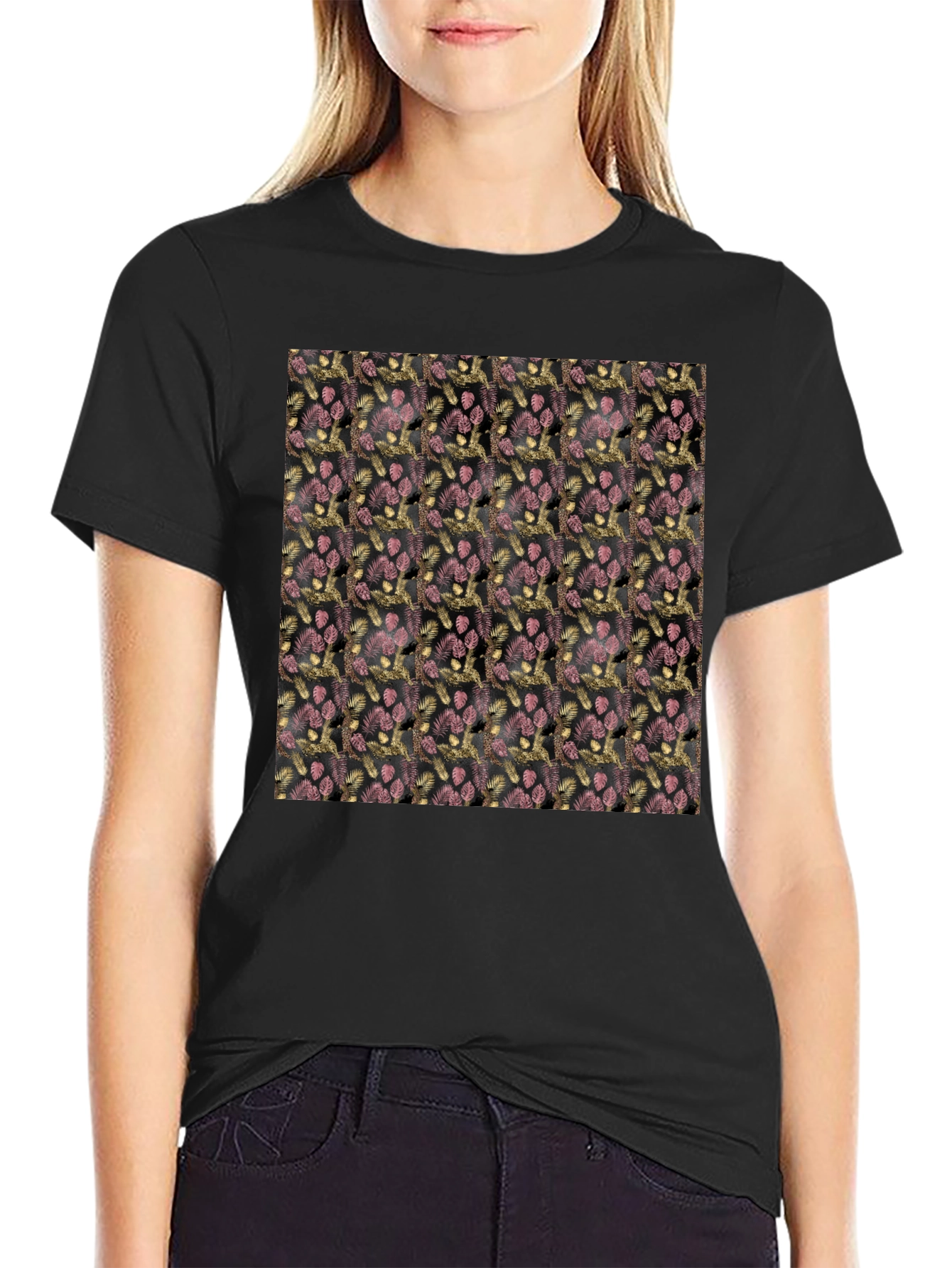 Patterned Black T-Shirt
