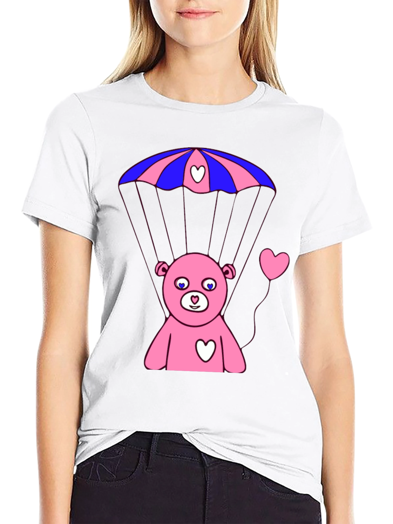 Bear Parachute T-Shirt - Black Graphic Tee