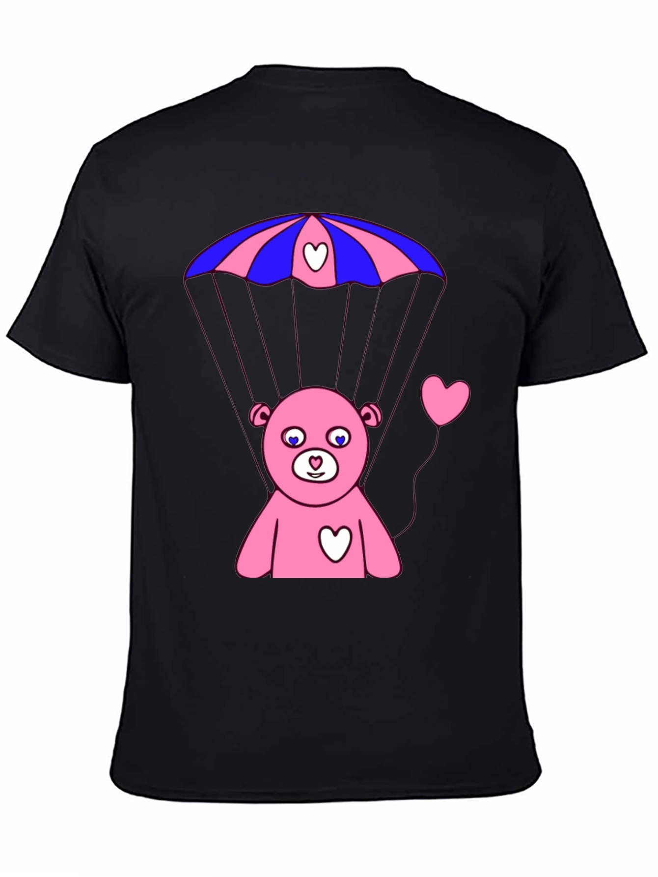 Bear Parachute T-Shirt - Black Graphic Tee