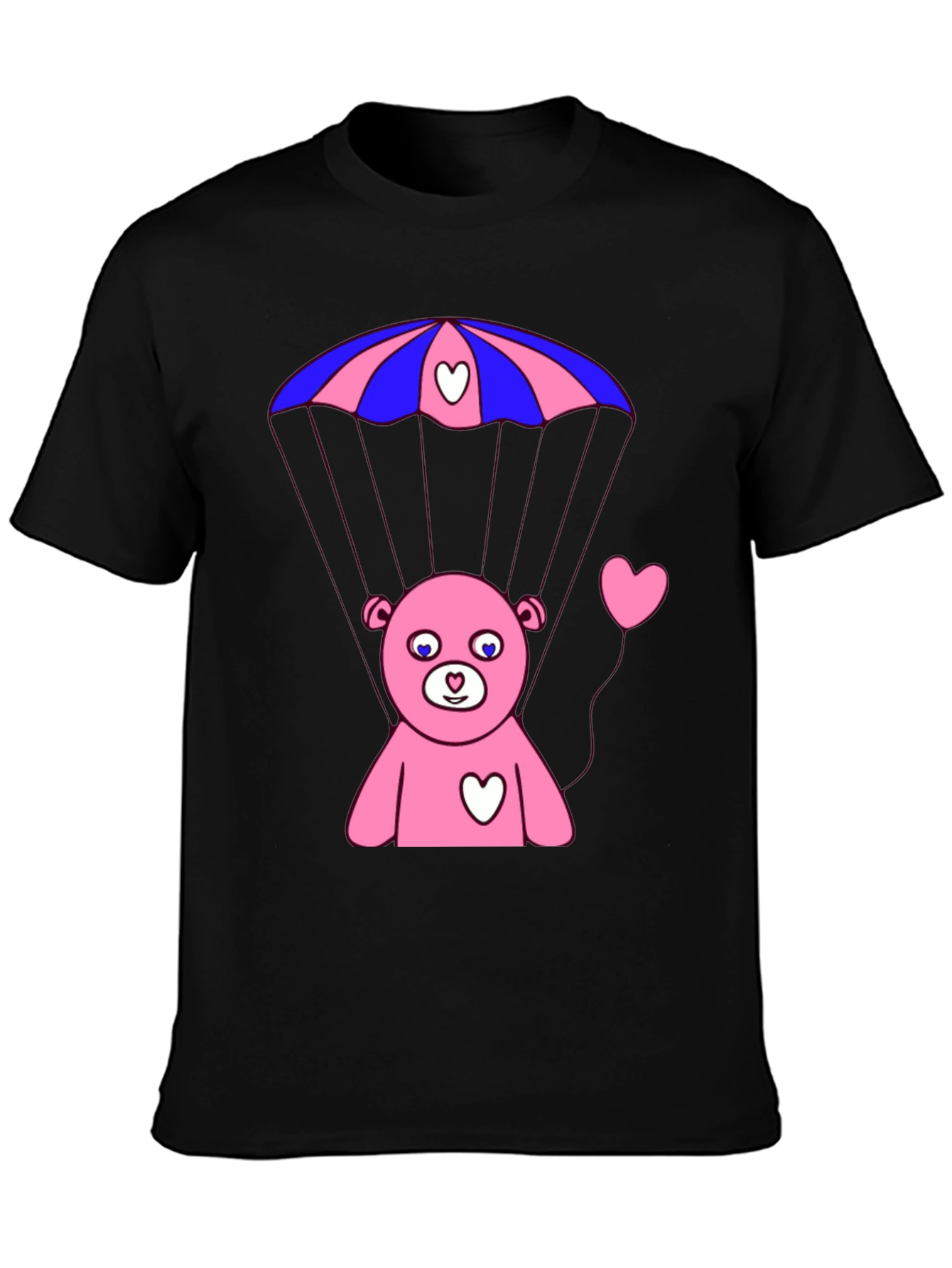 Bear Parachute T-Shirt - Black Graphic Tee