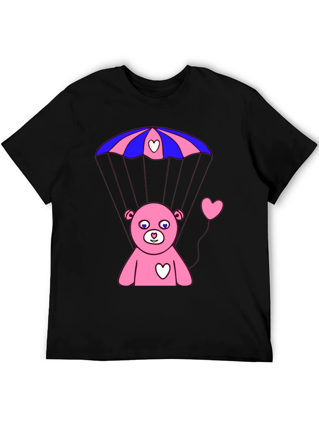 Bear Parachute T-Shirt - Black Graphic Tee