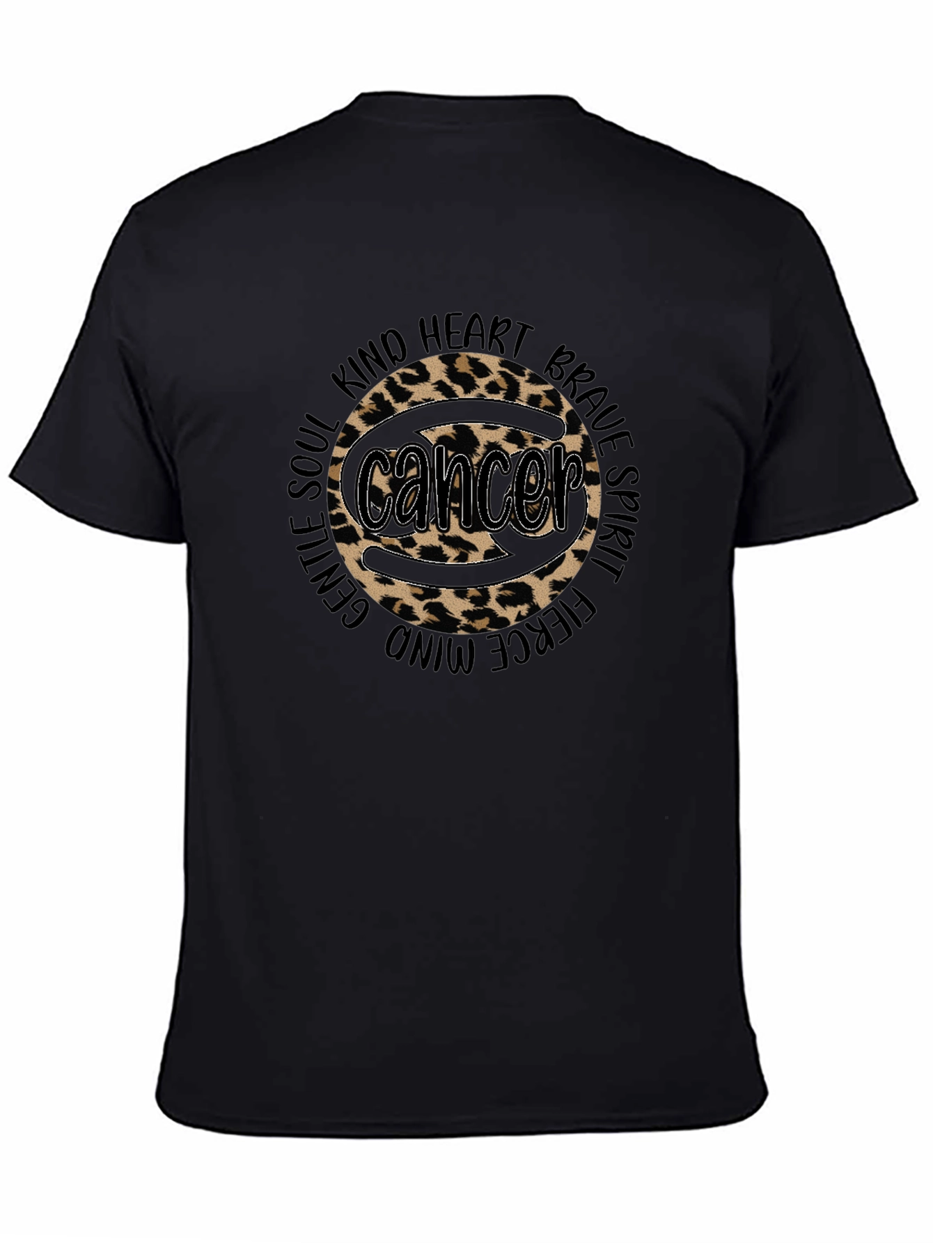 Cancer Zodiac Graphic Tee - Black