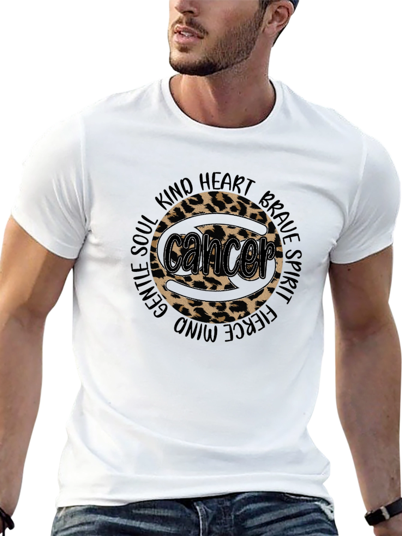 Cancer Zodiac Graphic Tee - Black