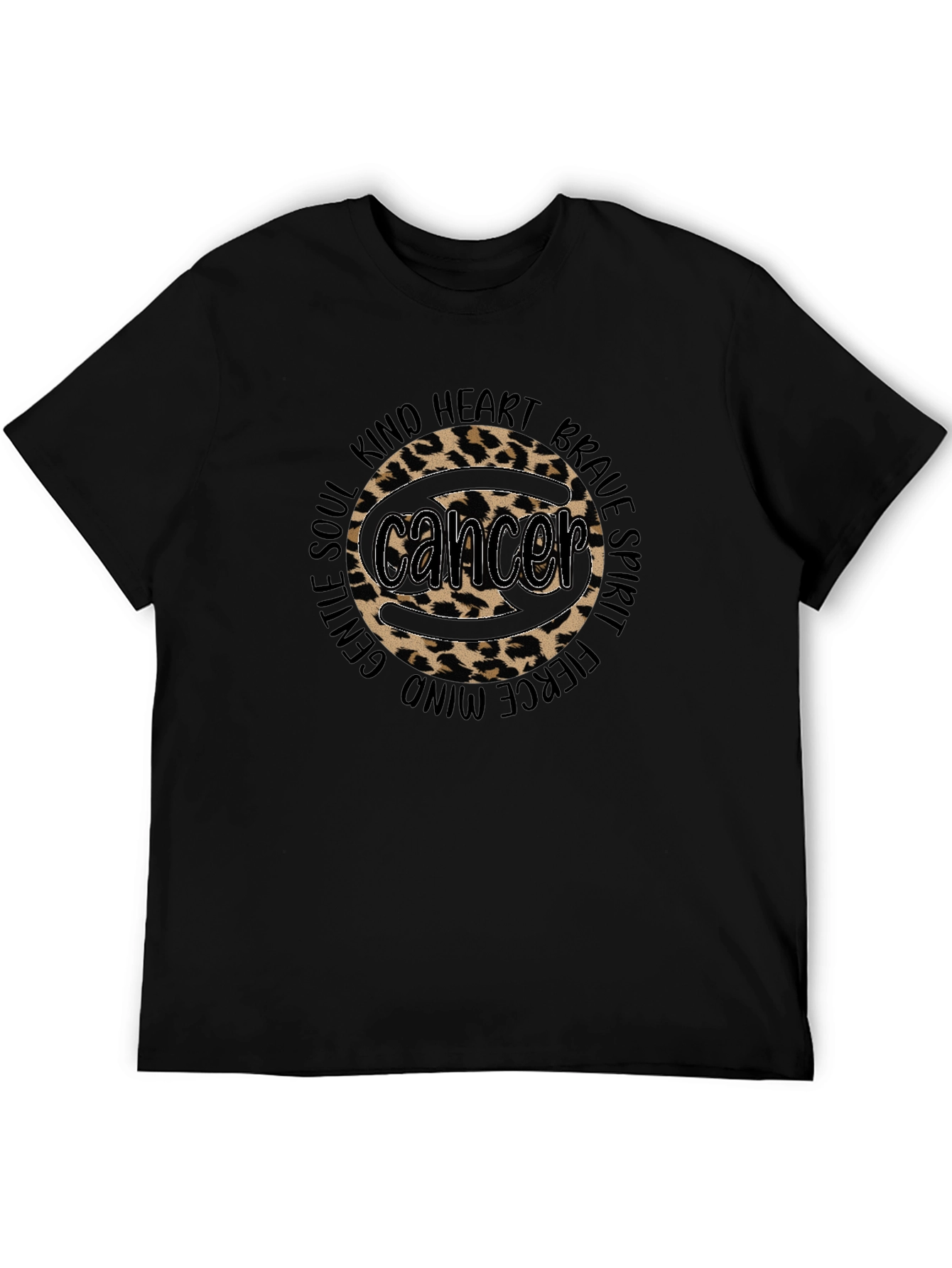 Cancer Zodiac Graphic Tee - Black