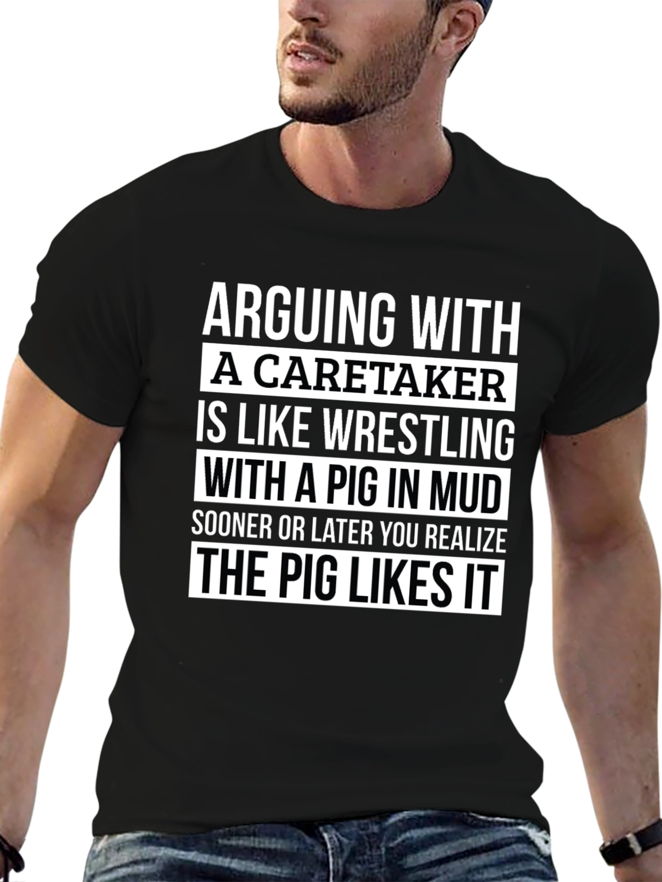 Arguing with a Caretaker Mens Graphic T-Shirt