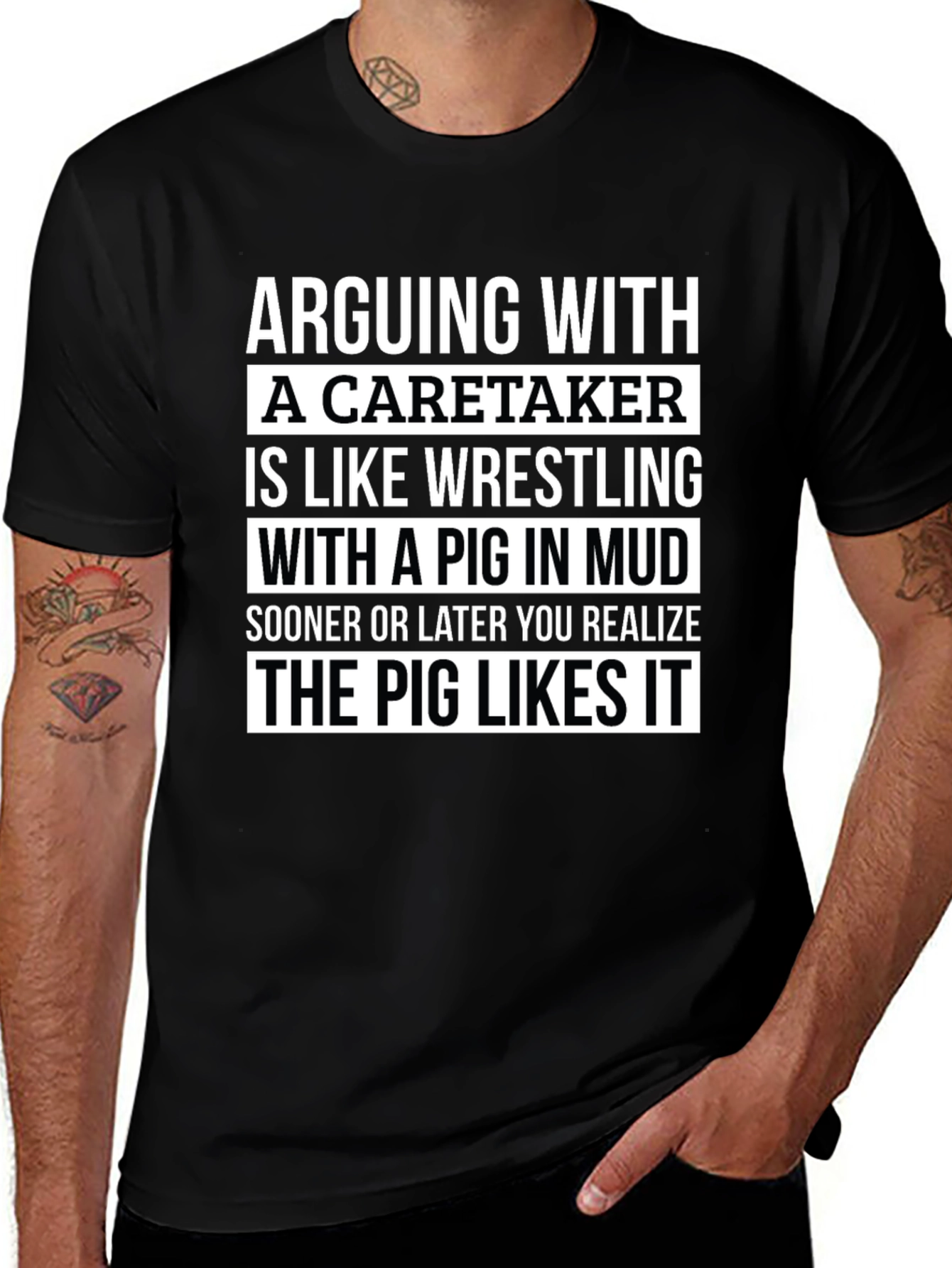Arguing with a Caretaker Mens Graphic T-Shirt