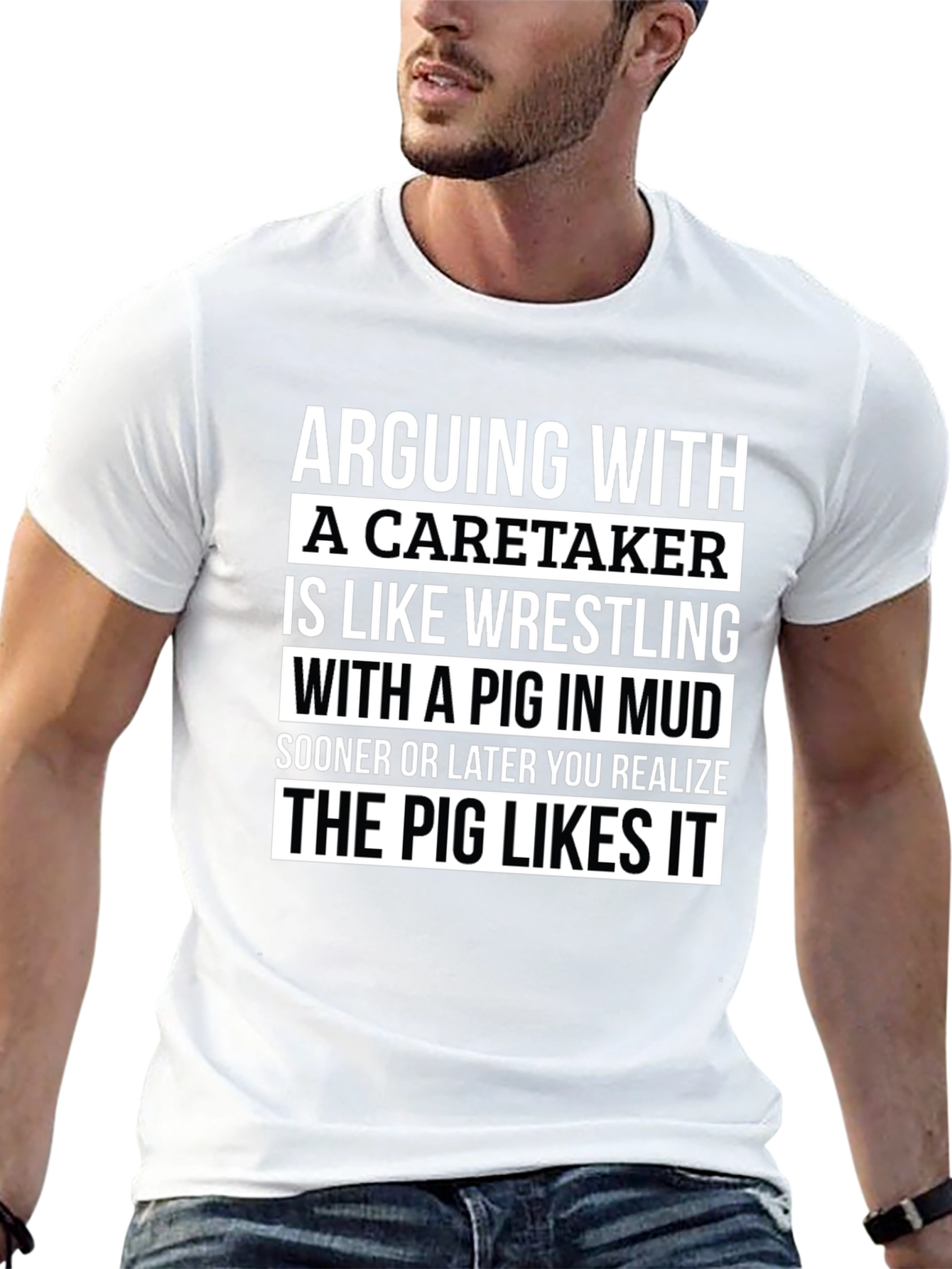 Arguing with a Caretaker Mens Graphic T-Shirt