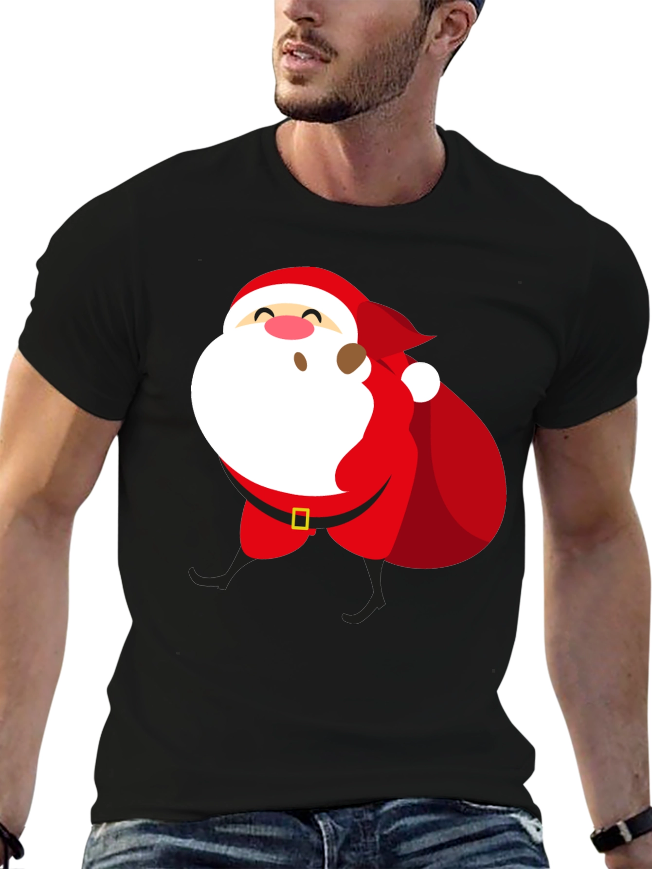Santa Claus Graphic T-Shirt - Holiday Festive Wear