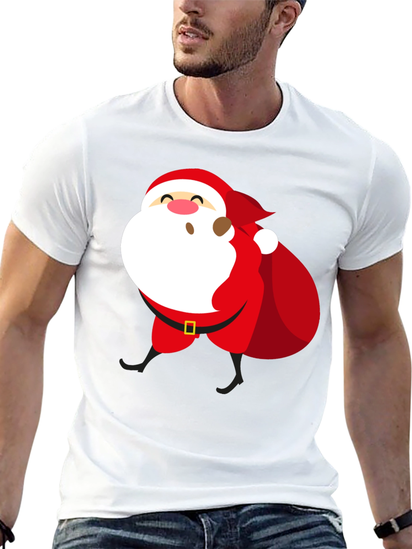 Santa Claus Graphic T-Shirt - Holiday Festive Wear