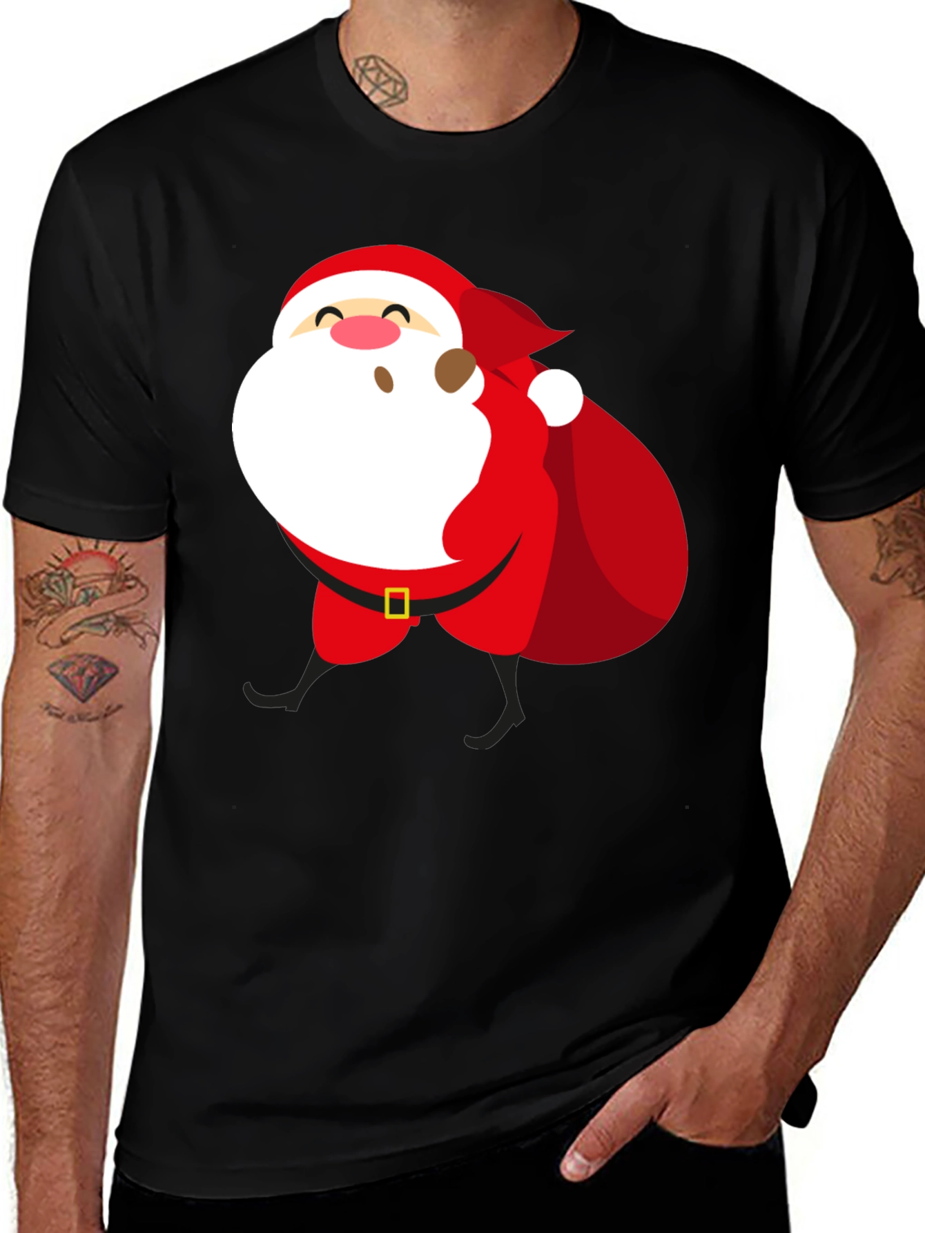 Santa Claus Graphic T-Shirt - Holiday Festive Wear