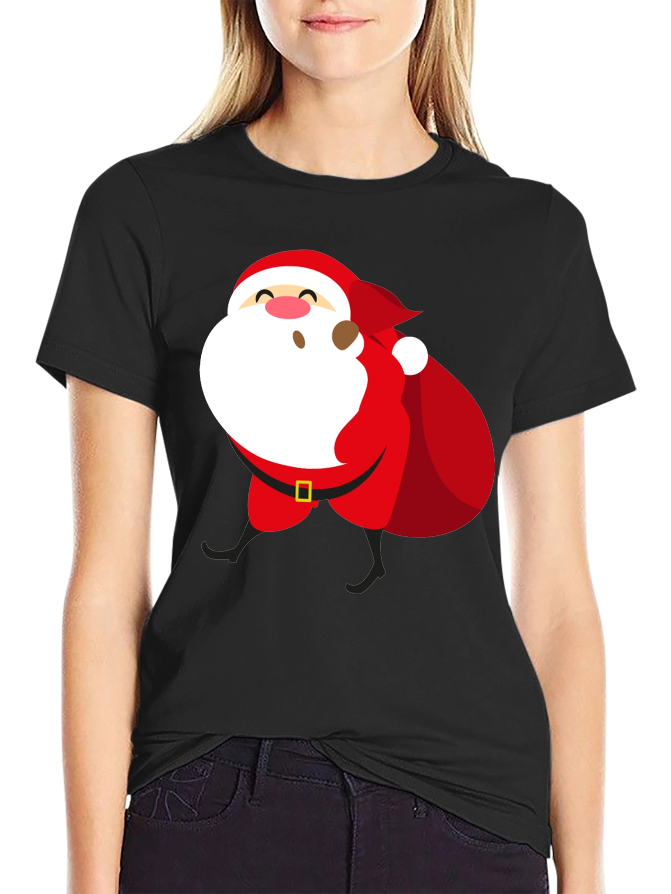 Santa Claus Graphic T-Shirt - Holiday Festive Wear