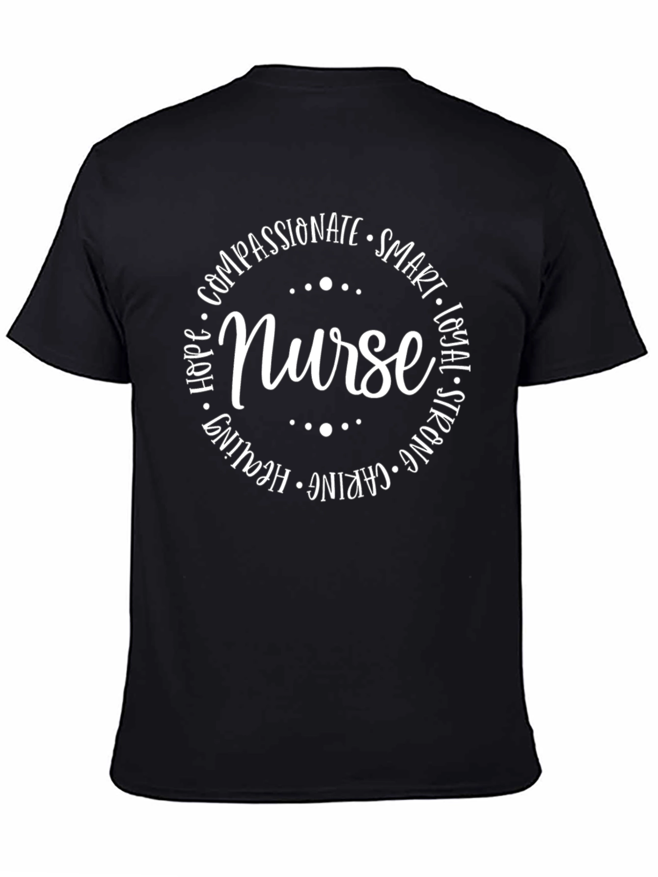 Nurse Word Art T-Shirt - Compassionate Caring Strong