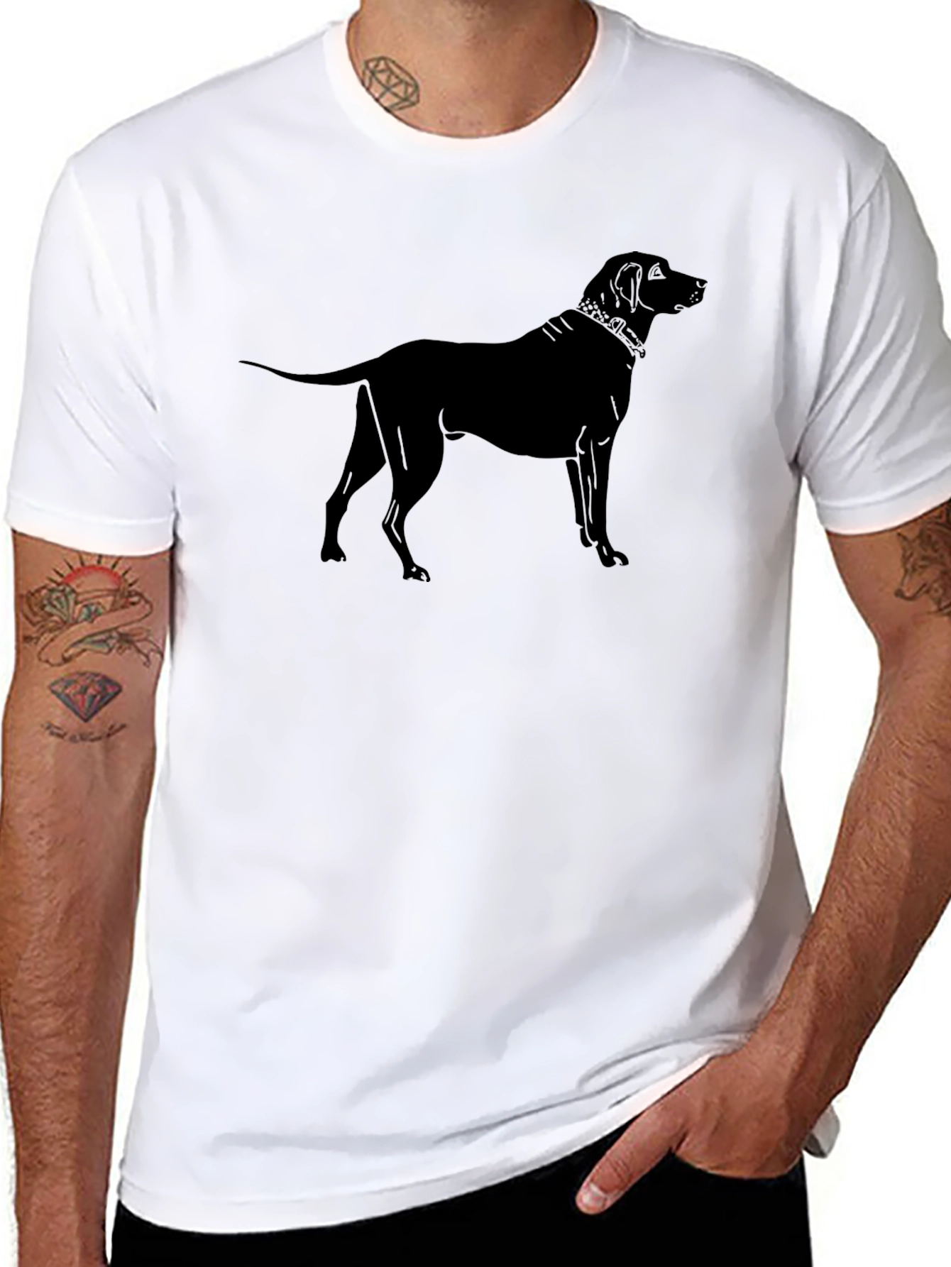 Black Dog Graphic Tee - Modern Style