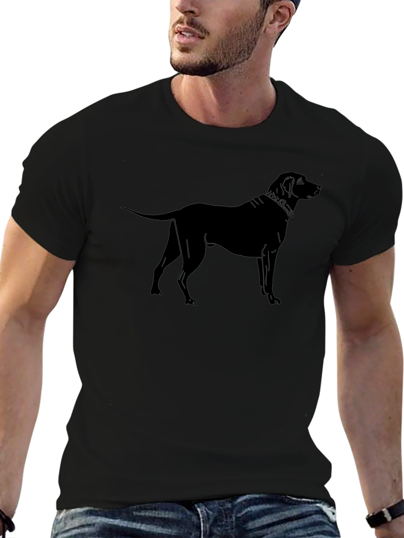 Black Dog Graphic Tee - Modern Style