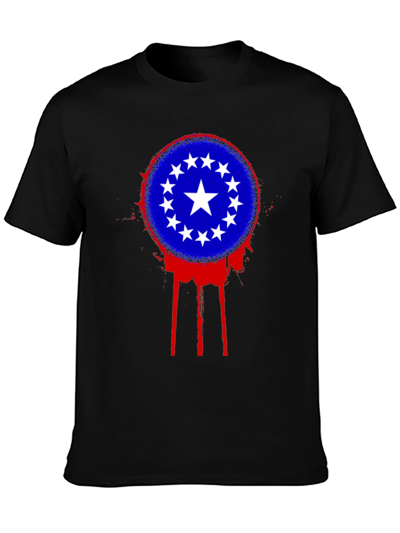 Stars Circle T-Shirt - Black