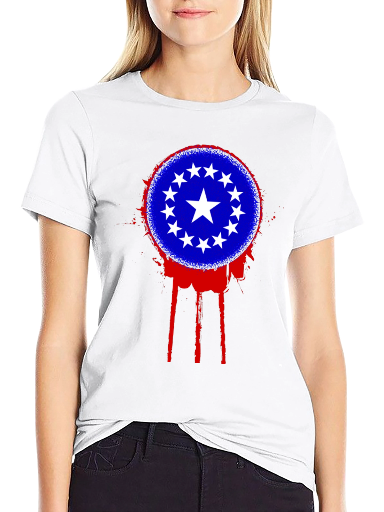 Stars Circle T-Shirt - Black