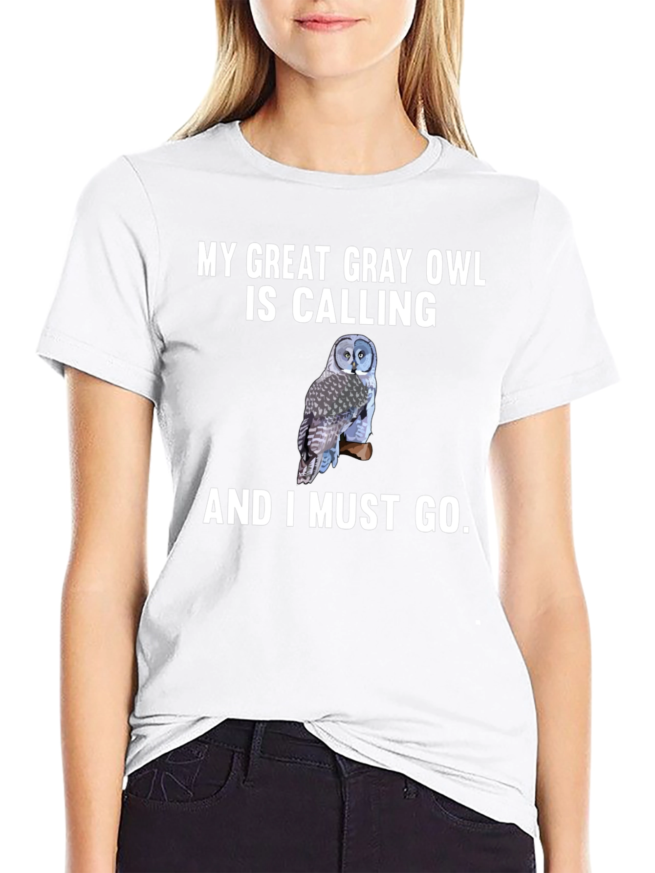 Great Gray Owl Calling T-Shirt