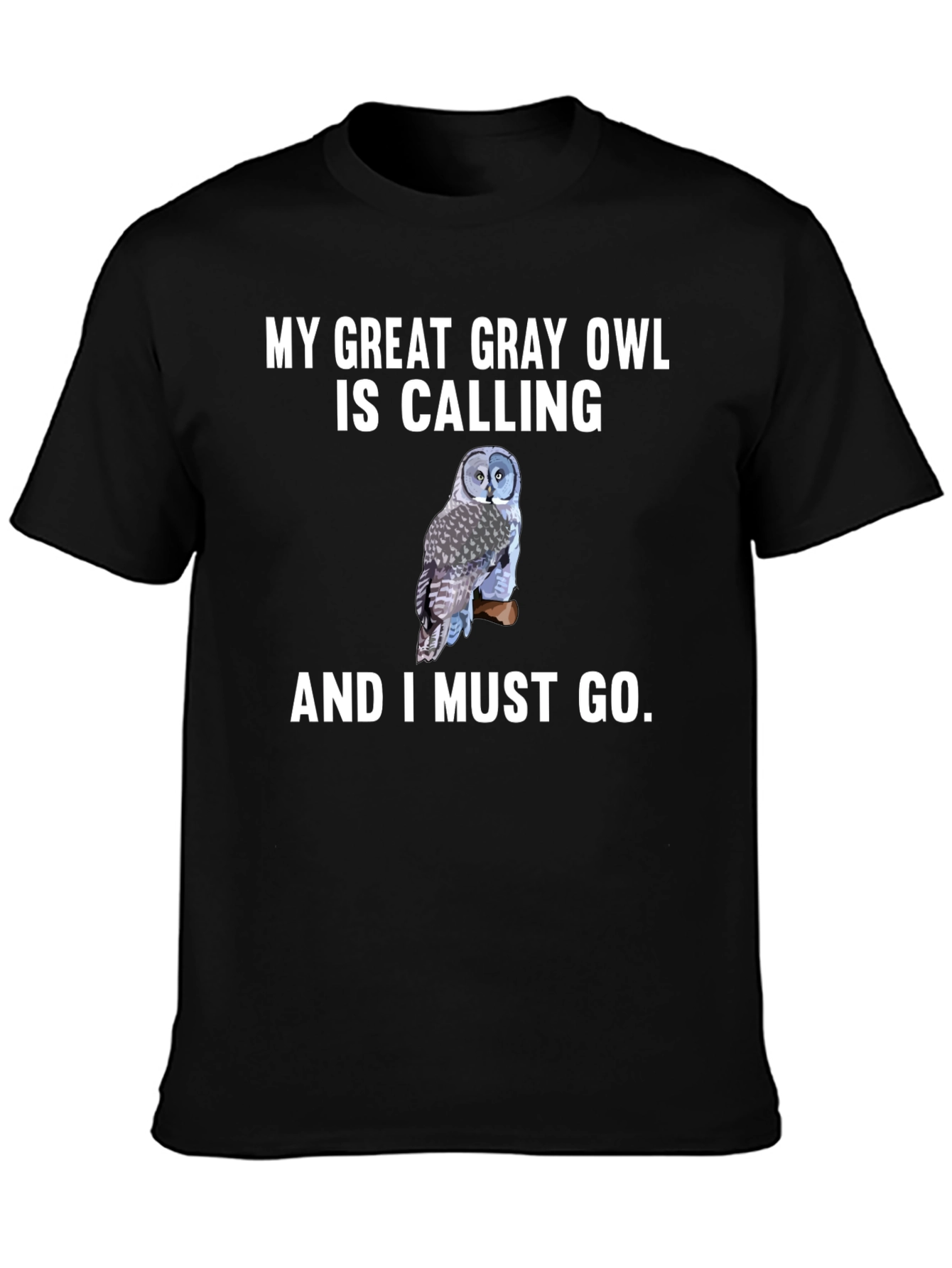 Great Gray Owl Calling T-Shirt