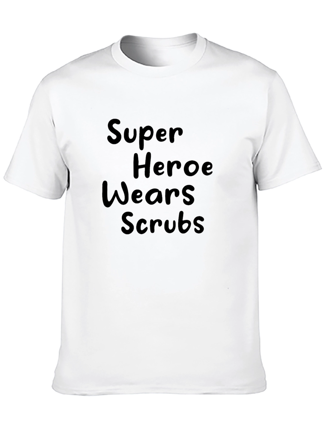 Super Hero Wears Scrubs Black T-Shirt
