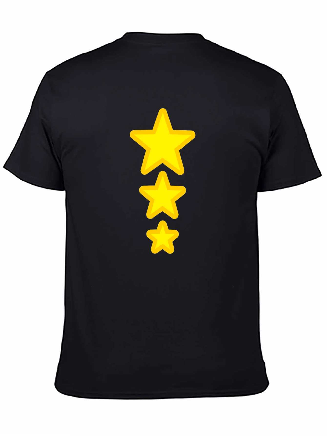 Black Tee with Three Yellow Stars