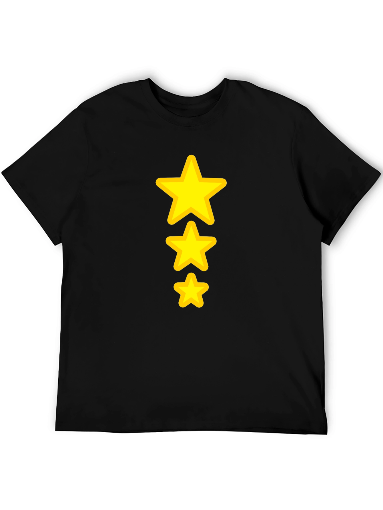 Black Tee with Three Yellow Stars