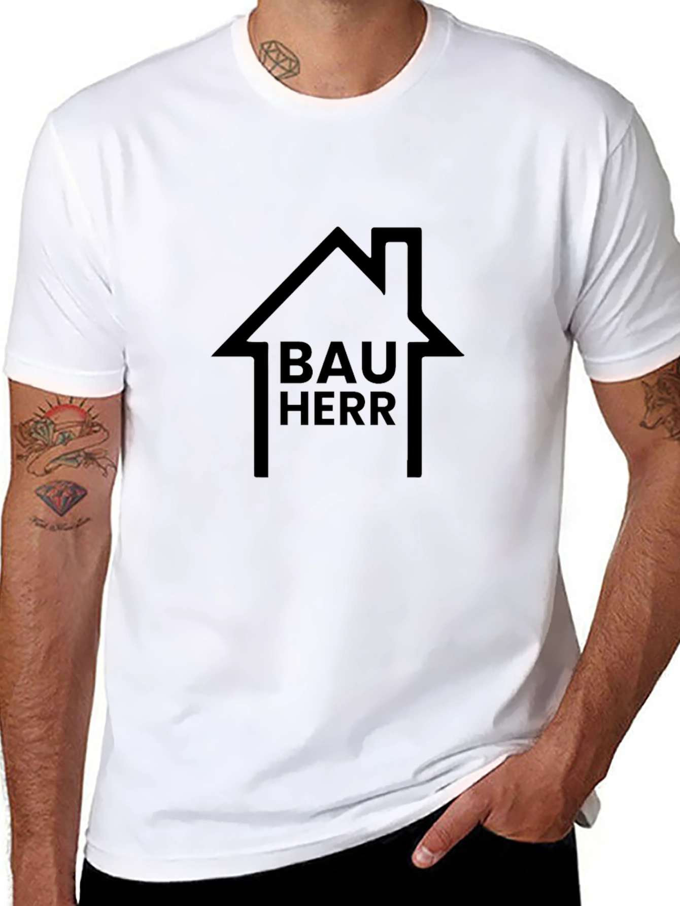 Bauherr House Graphic T-Shirt - Black Cotton Tee