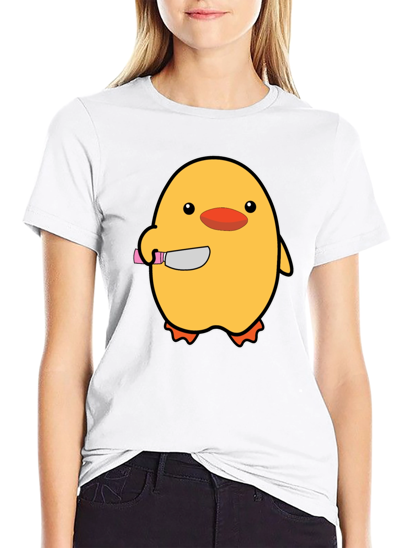 Killer Chick T-Shirt - Funny Cartoon Chick with Knife!