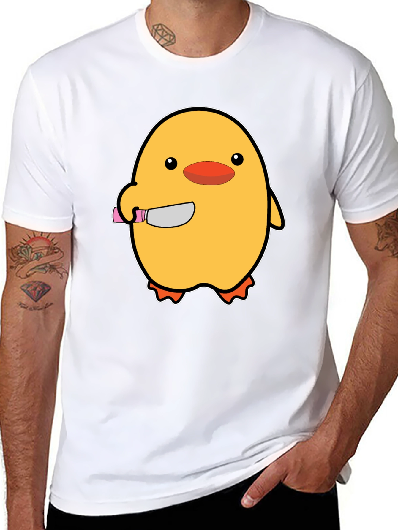 Killer Chick T-Shirt - Funny Cartoon Chick with Knife!
