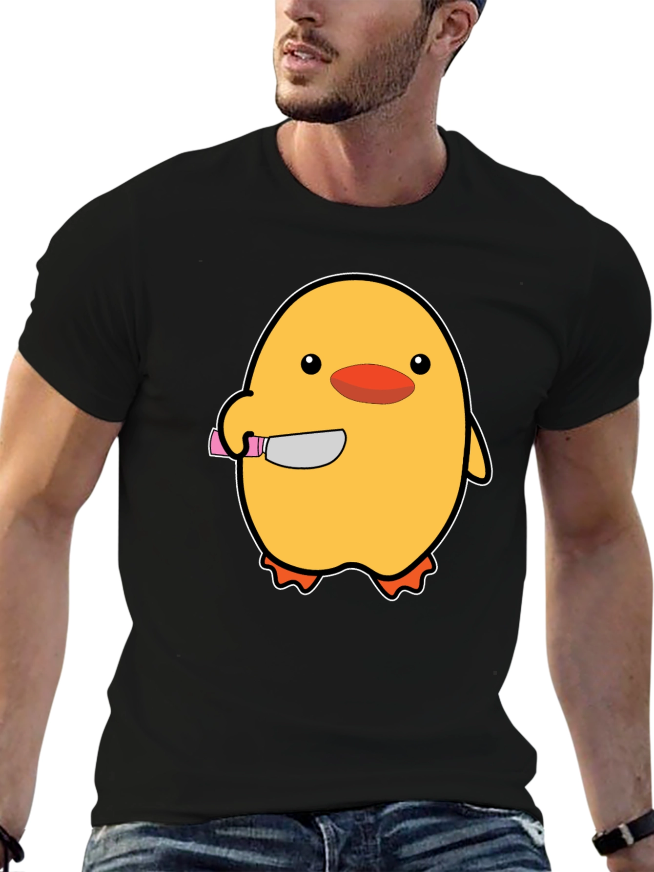 Killer Chick T-Shirt - Funny Cartoon Chick with Knife!