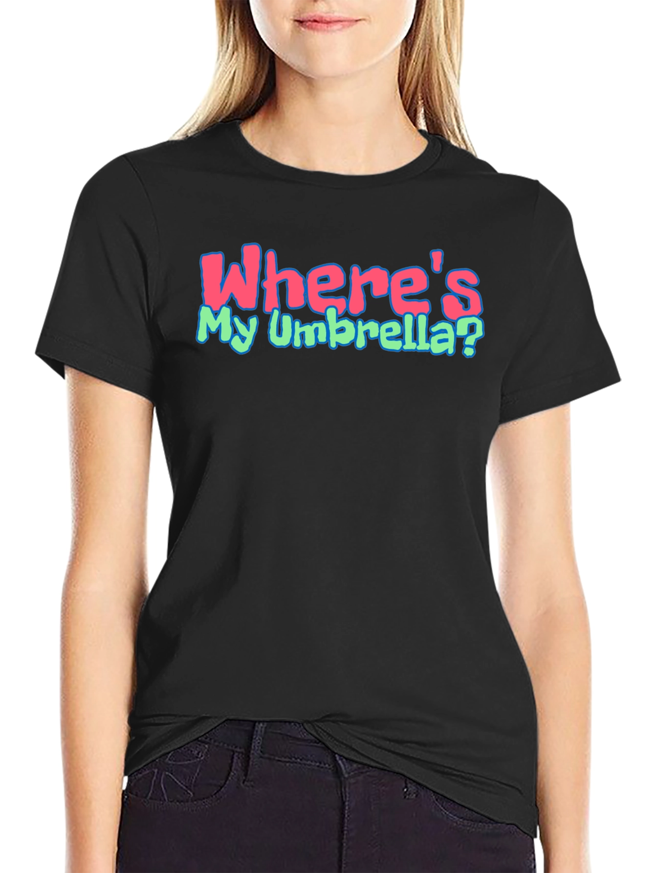 Wheres My Umbrella Black T-Shirt
