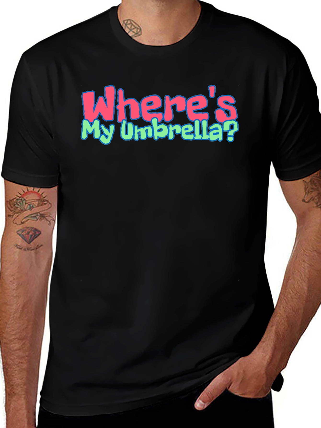 Wheres My Umbrella Black T-Shirt