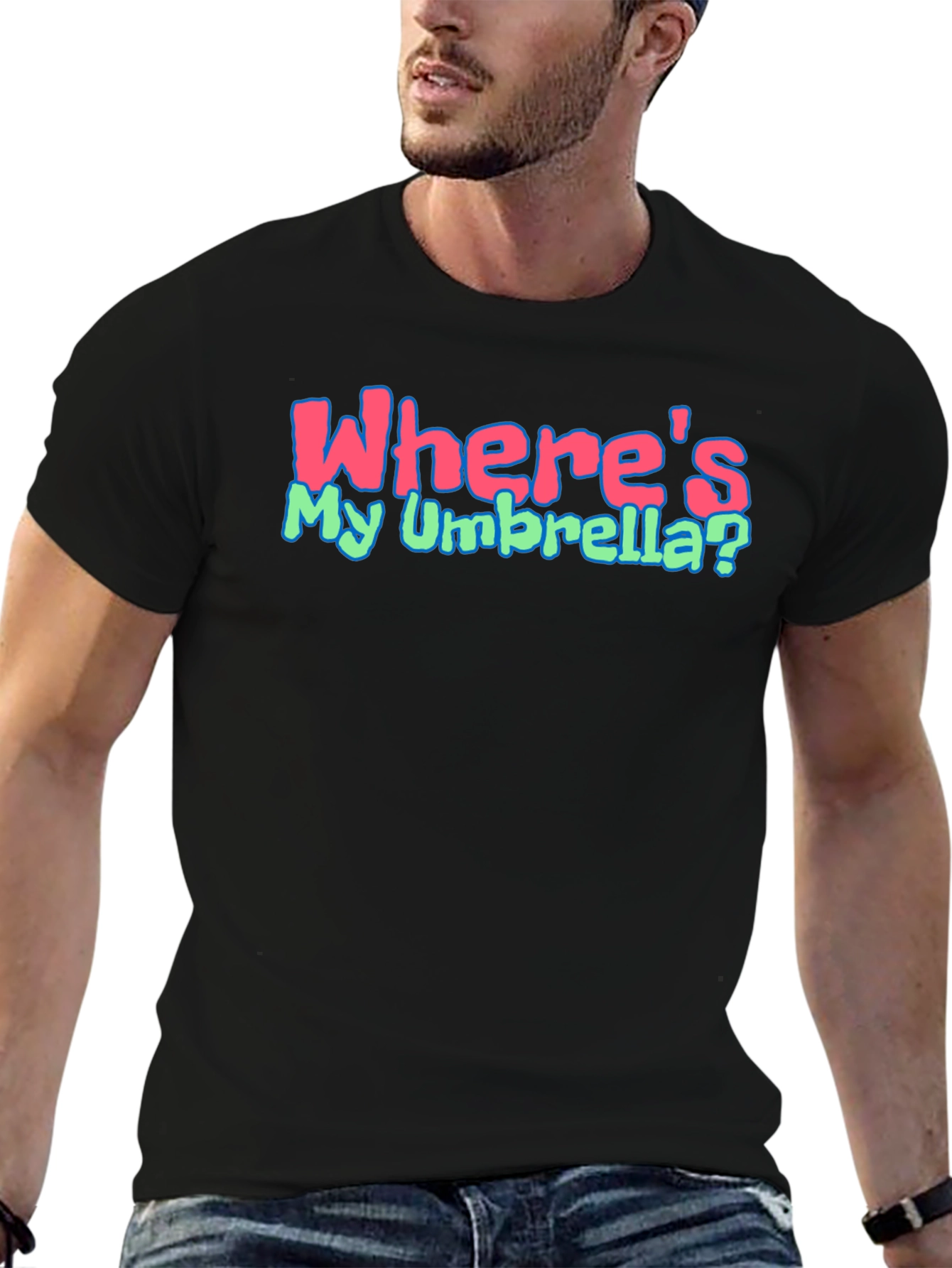 Wheres My Umbrella Black T-Shirt