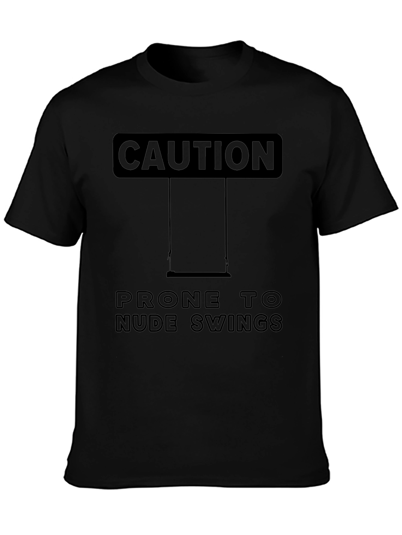 Caution Nude Swings Humor Tee
