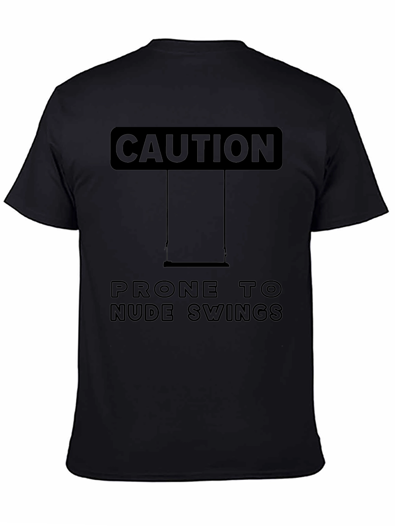 Caution Nude Swings Humor Tee
