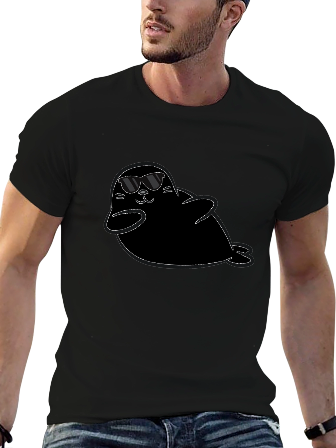 Cool Seal Graphic Tee - Black