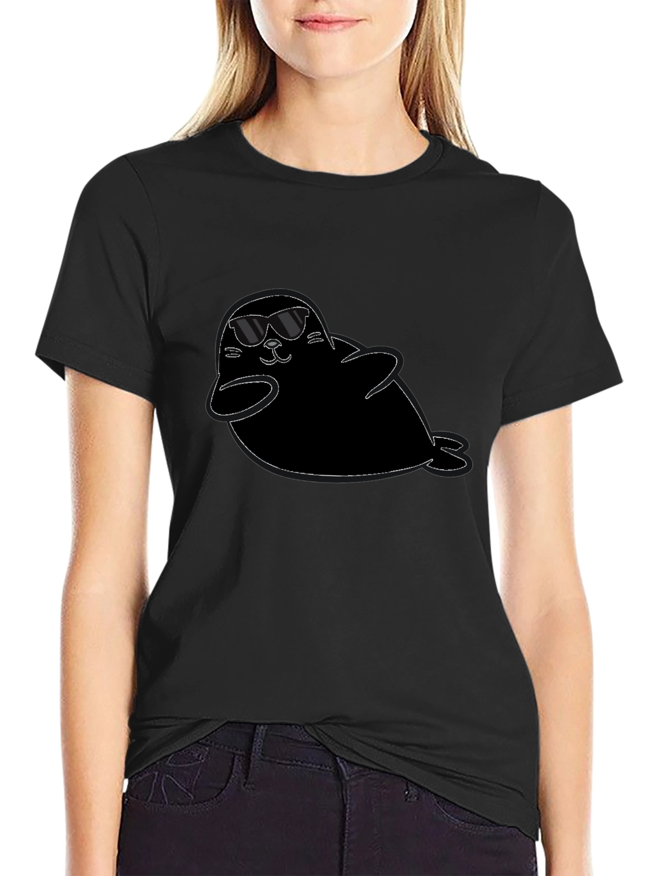Cool Seal Graphic Tee - Black