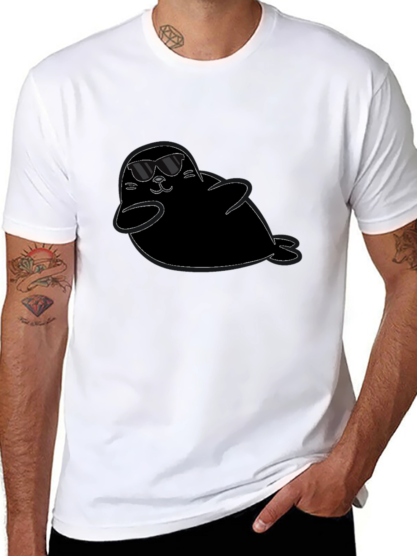 Cool Seal Graphic Tee - Black