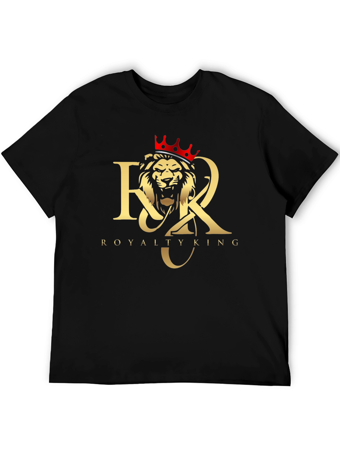 Royalty King Lion Crown Black T-Shirt