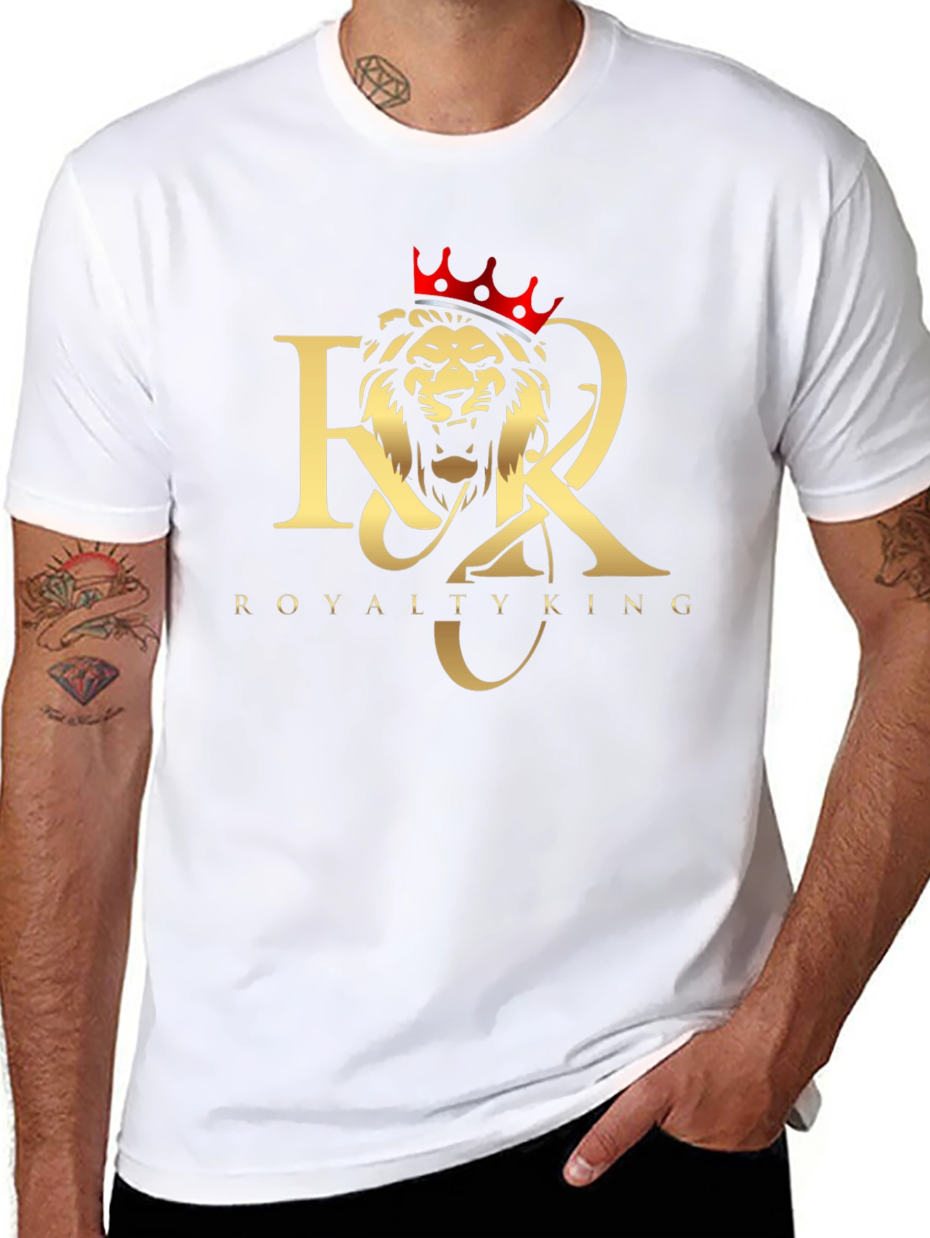 Royalty King Lion Crown Black T-Shirt